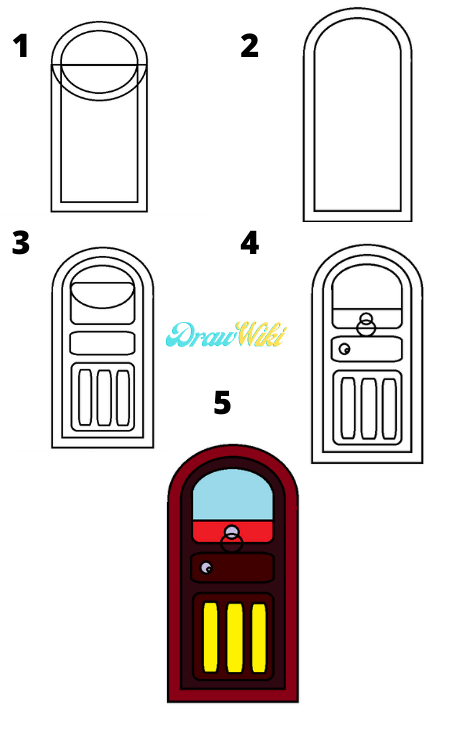 How to draw a round Closed-door 