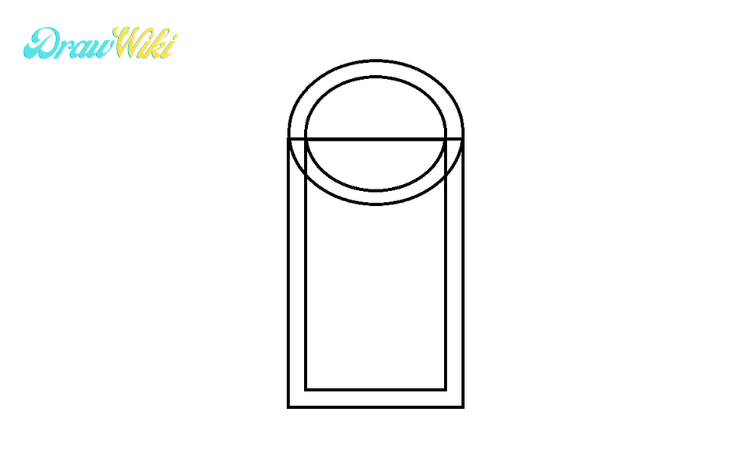 How to draw a round Closed-door step1