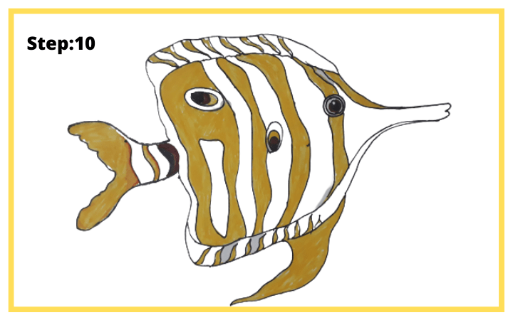 How to draw Butterflyfish  step 10