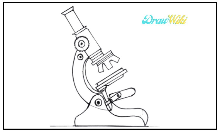 How to draw a microscope step 10