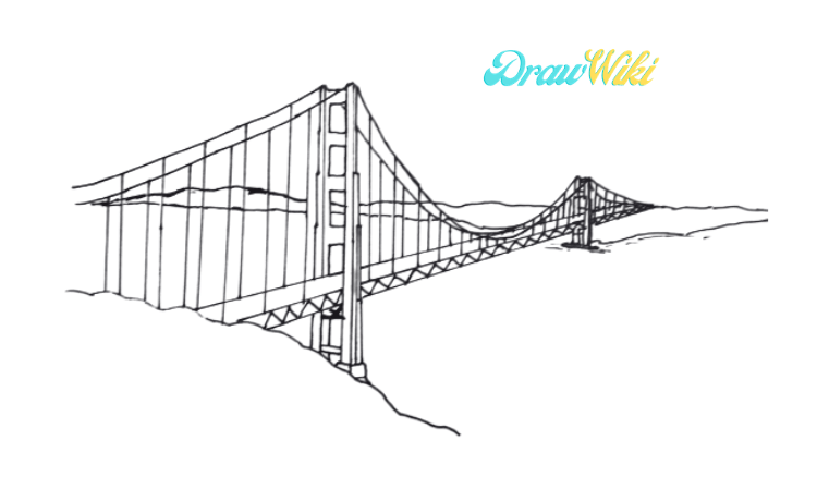 How To Draw Golden Gate Bridge Step 10