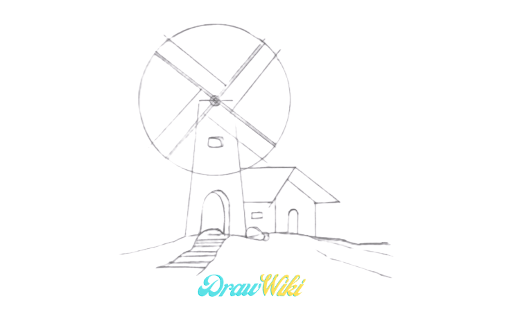 How To Draw a Windmill Step 12