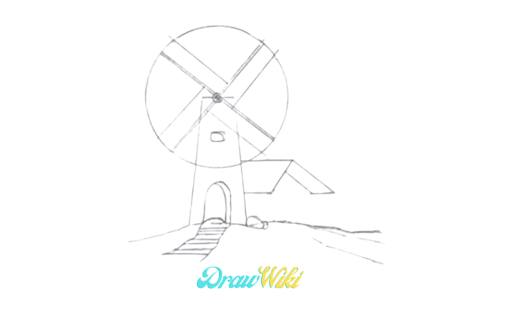 How To Draw a Windmill Step 11