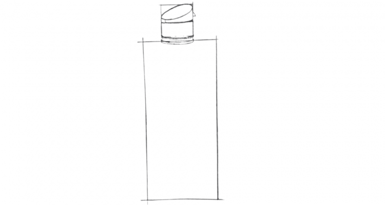 How To Draw a Bottle Step 2