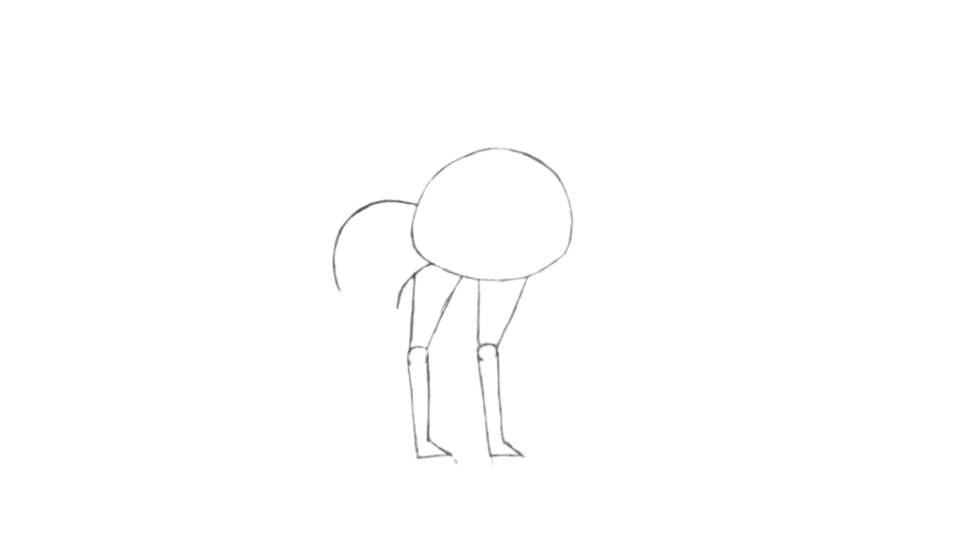 Ostrich drawing step 3