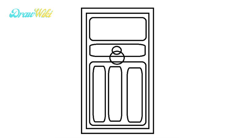 How to draw a Closed ordinary door step3