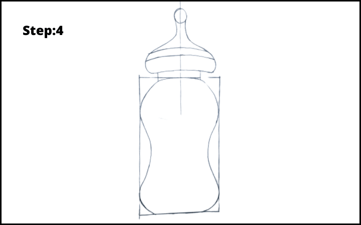 Baby Bottle Drawing  step 4