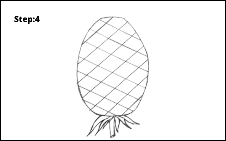 How to draw a pineapple step 4