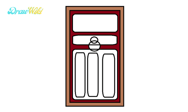 How to draw a Closed ordinary door step4