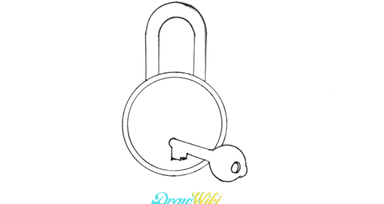 How To Draw A Lock And Key Step 5