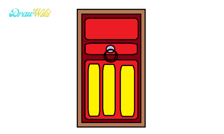 How to draw a Closed ordinary door step 5