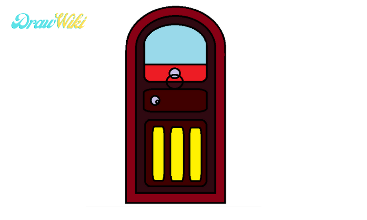 How to draw a round Closed-door step5