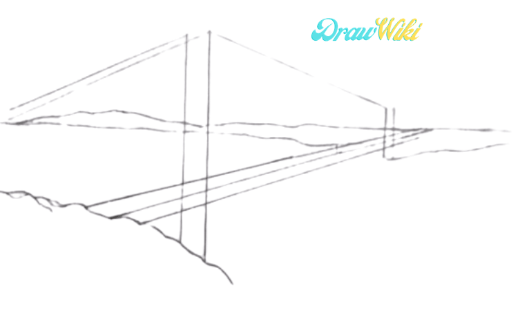 How To Draw Golden Gate Bridge Step 5