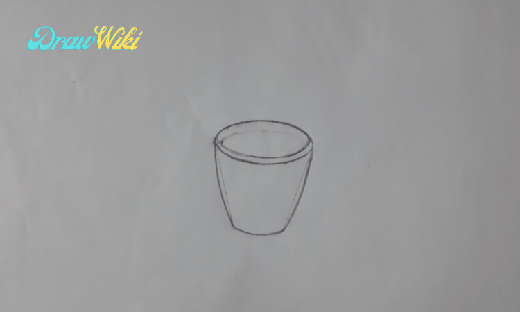 How to draw a flower with pot step 5