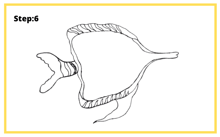 How to draw Butterflyfish  step 6