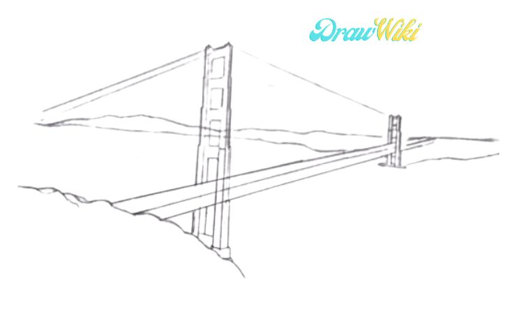 How To Draw Golden Gate Bridge Step 6