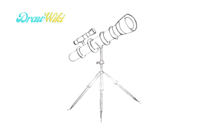 How to draw a telescope step 6