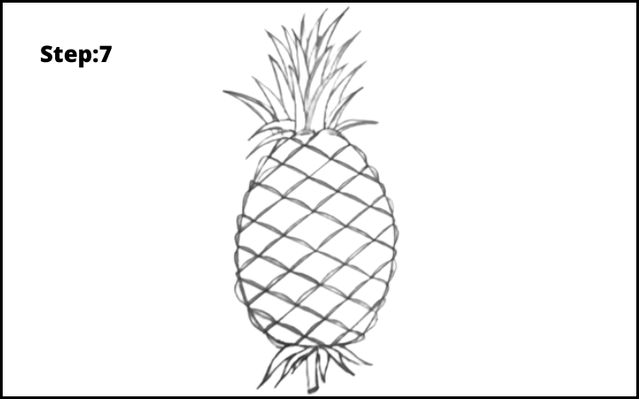 How to draw a pineapple step 7