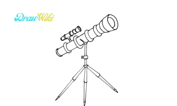 How to draw a telescope step 7
