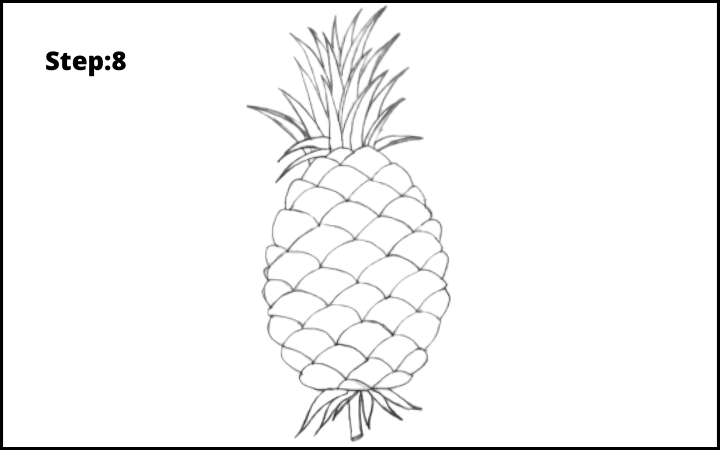 How to draw a pineapple step 8