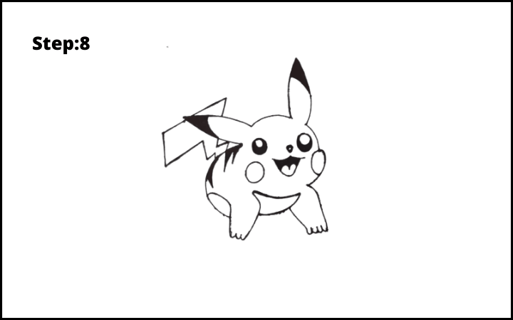 How to Draw Pikachu Pokemon STEP 8