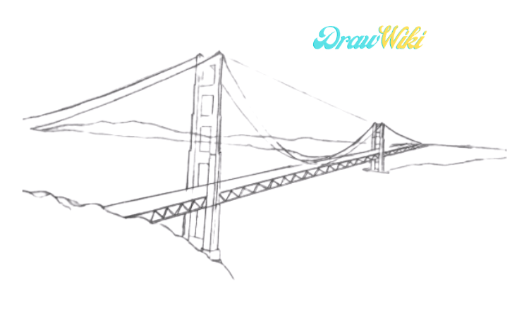 How To Draw Golden Gate Bridge Step 8