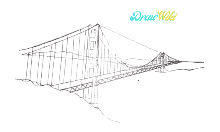 How To Draw Golden Gate Bridge Step 9