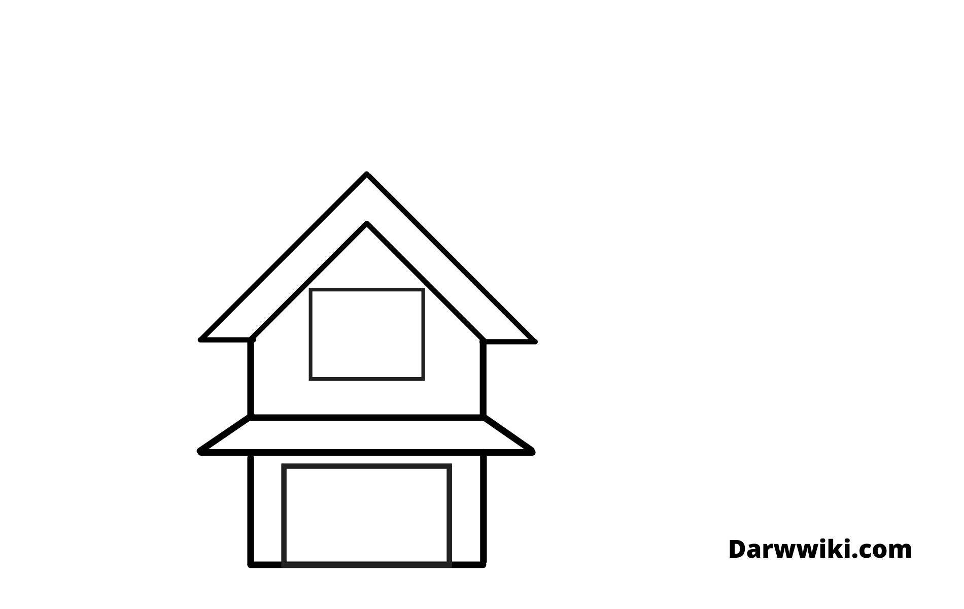 House drawing Step 3 - Draw First Part windows and Garage
