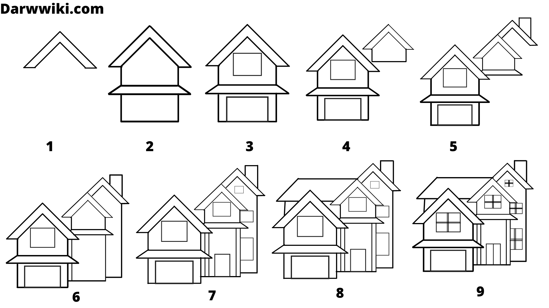 House drawing step by step, House Drawing ,Step by step house drawing