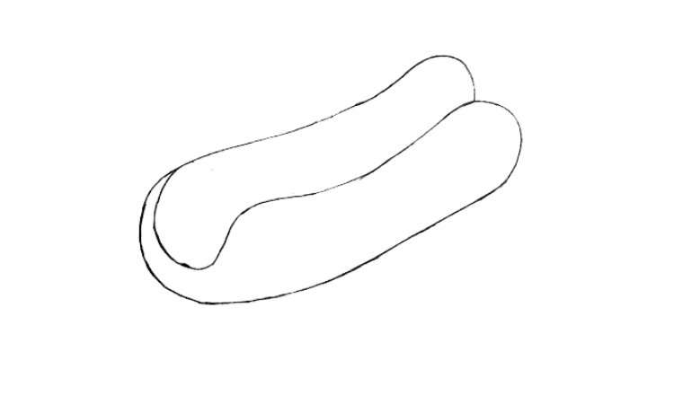 How to Draw Hotdog Step 1