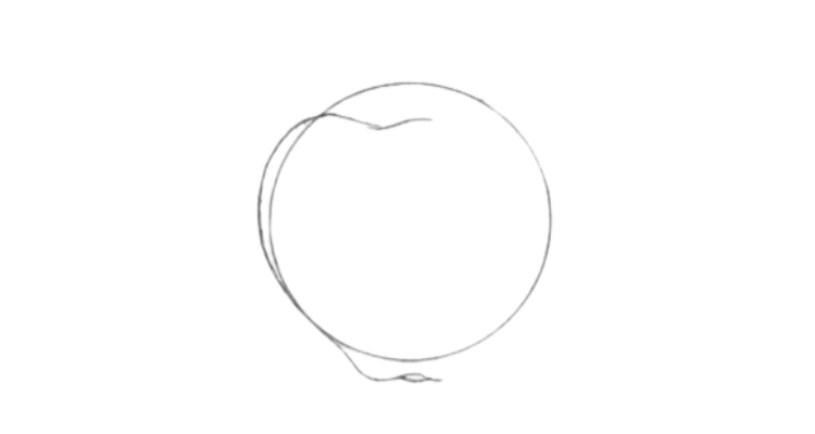 How to draw an apple step 2