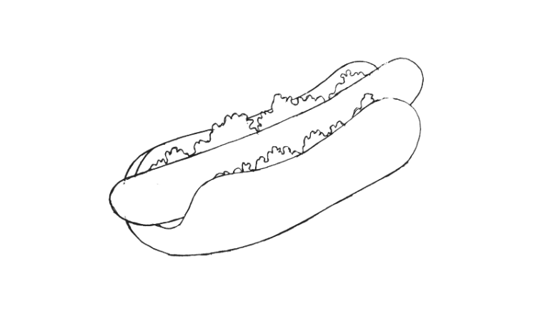 How to Draw Hotdog Step 3