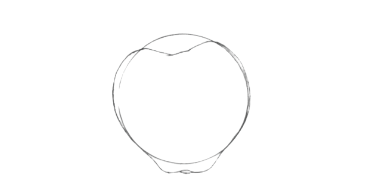 How to draw an apple step 3