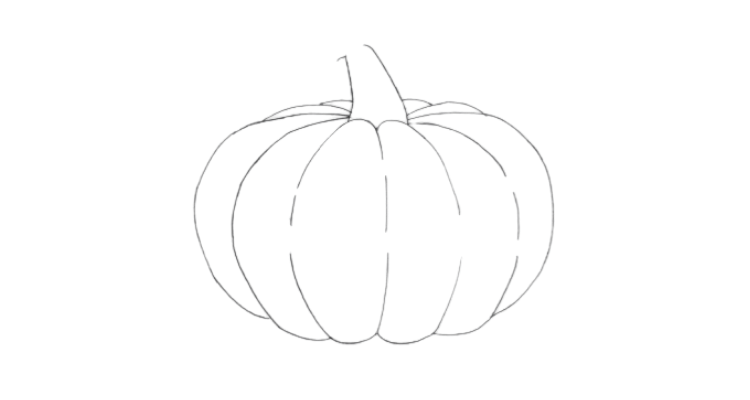 How to draw a pumpkin step 5