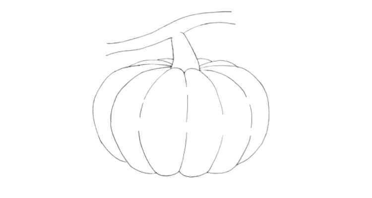 How to draw a pumpkin step 6