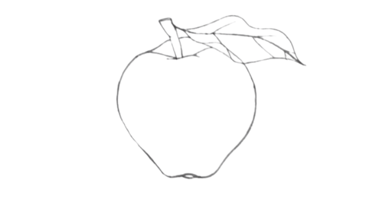 How to draw an apple step 8