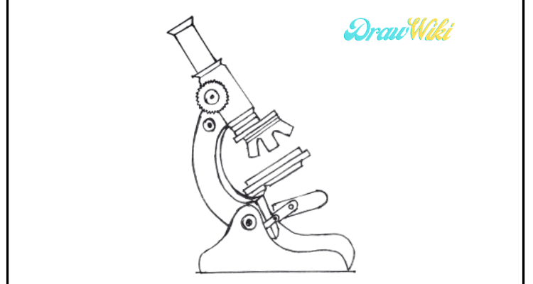 How to draw a microscope step by step