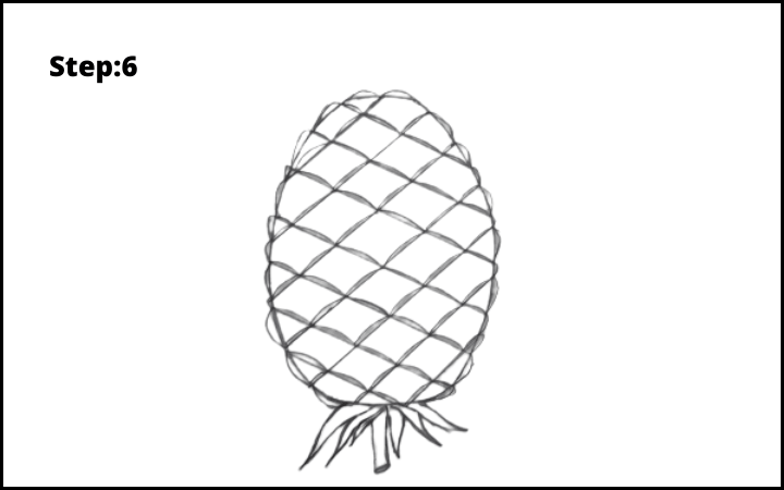 How to draw a pineapple step 6
