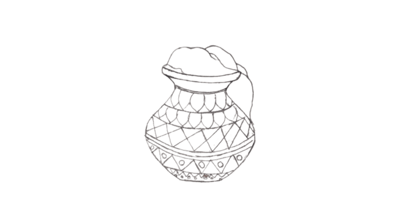 How To Draw Pongal Pot Easily Step By Step