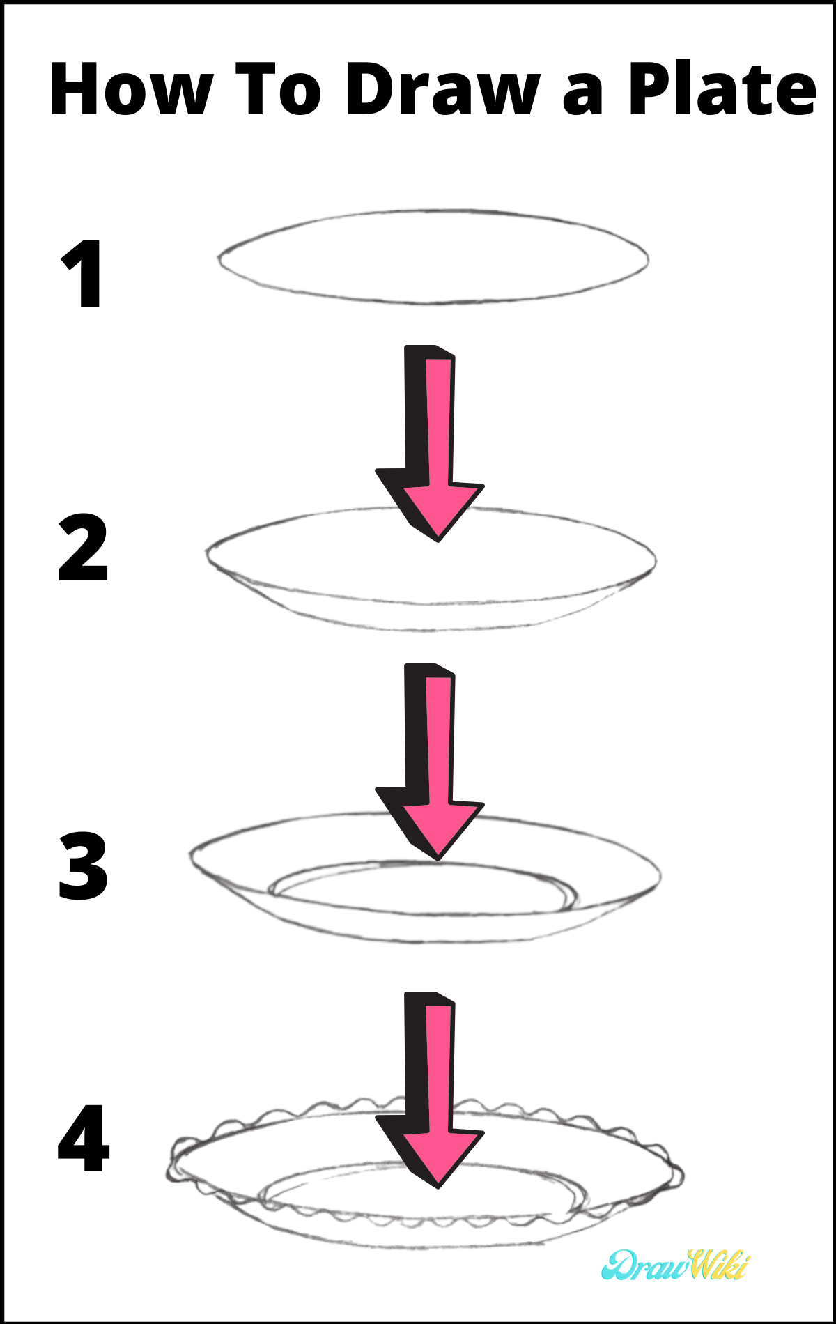 How To Draw a Plate step by step