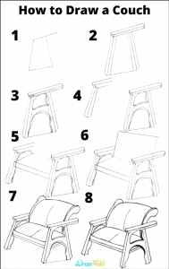 How to Draw a Couch Step by Step Guides for Grownup - Drawwiki