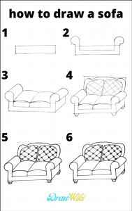 How to Draw a Couch Step by Step Guides for Grownup - Drawwiki