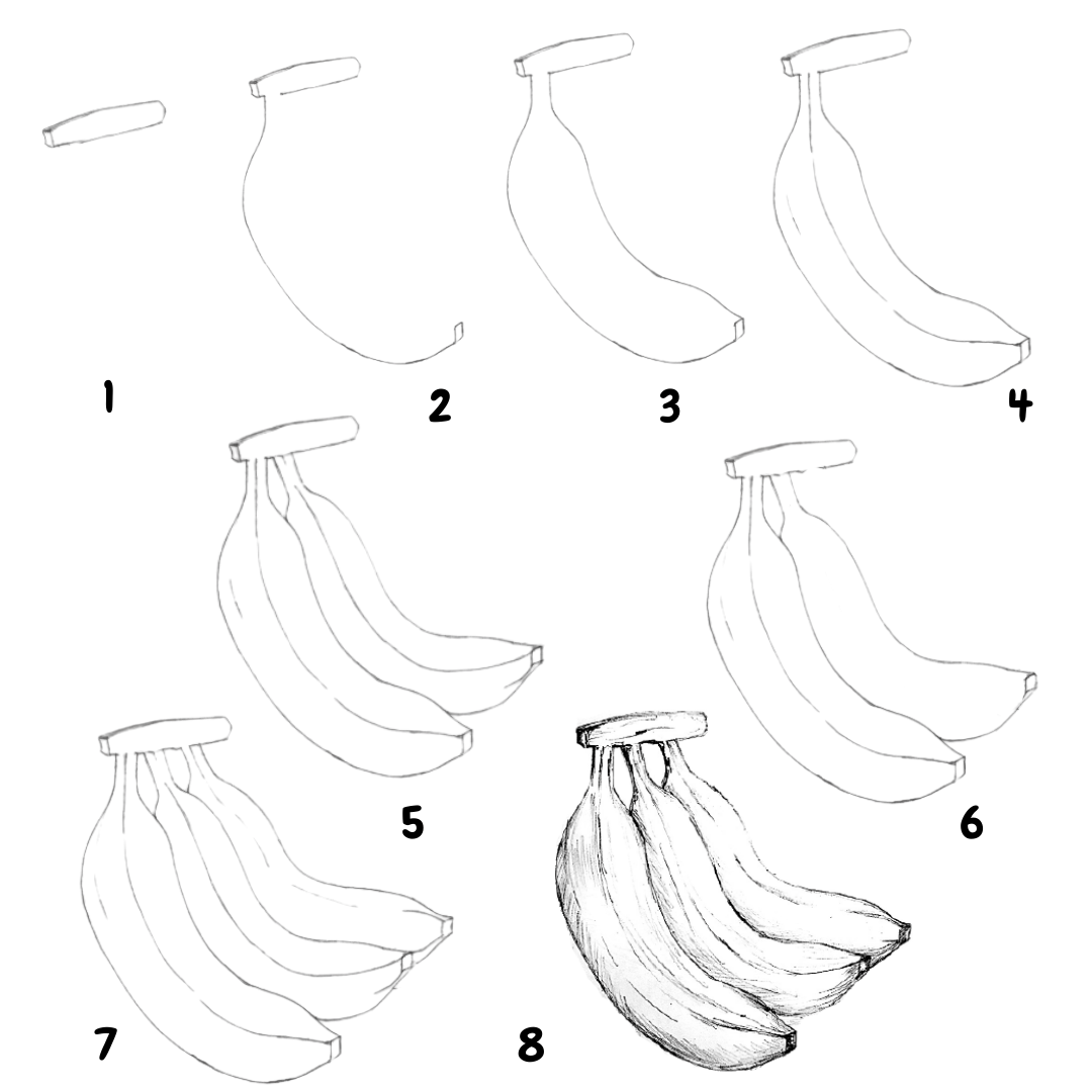 How to draw a banana, banana drawing