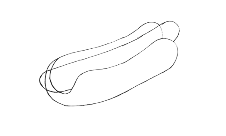 How to Draw Hotdog Step 2