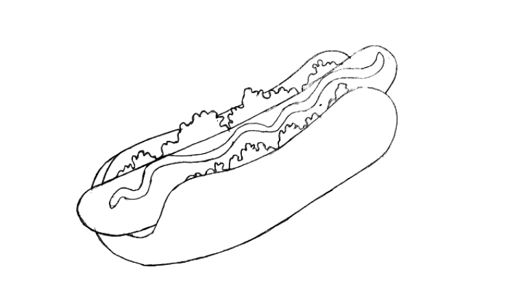 How to Draw Hotdog Step 4