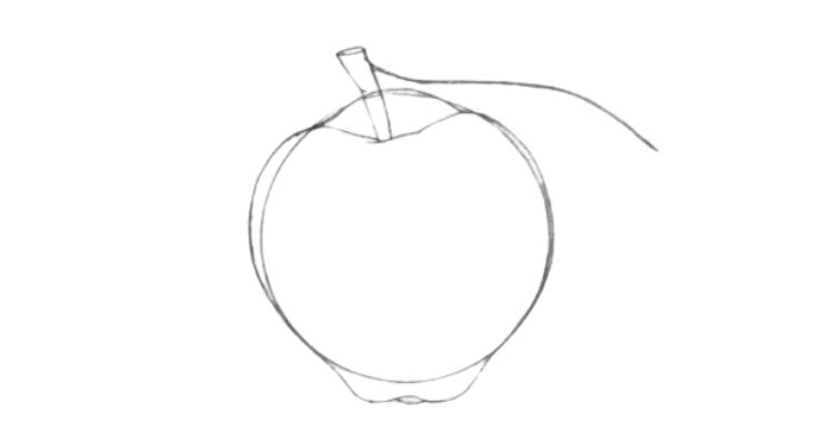 How to draw an apple step 5