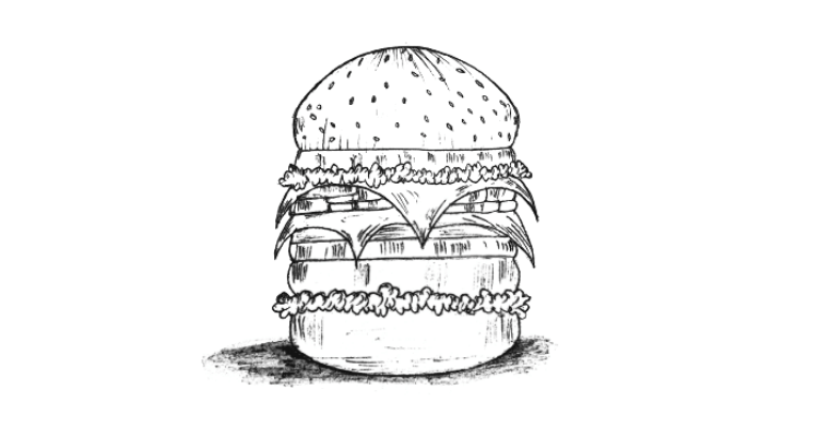 Burger Drawing,How to Draw a Burger Step 6