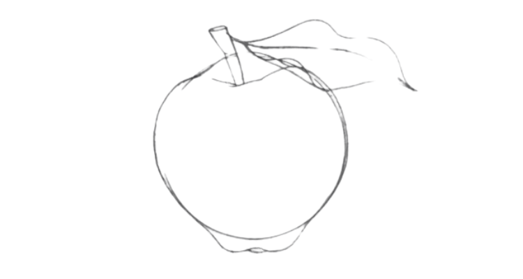 How to draw an apple step 6