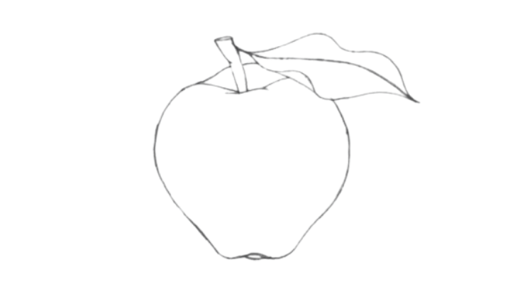 How to draw an apple step 7